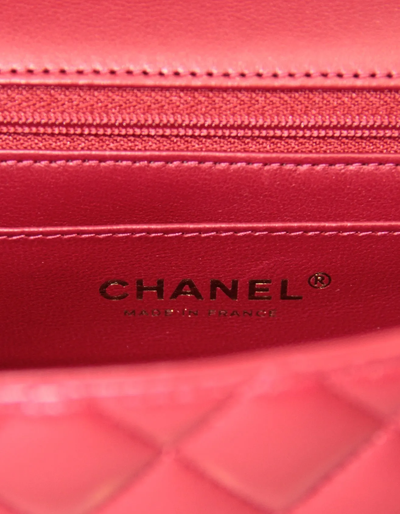 Chanel NWT Red Lambskin Quilted Mini Top Handle Rectangular Flap