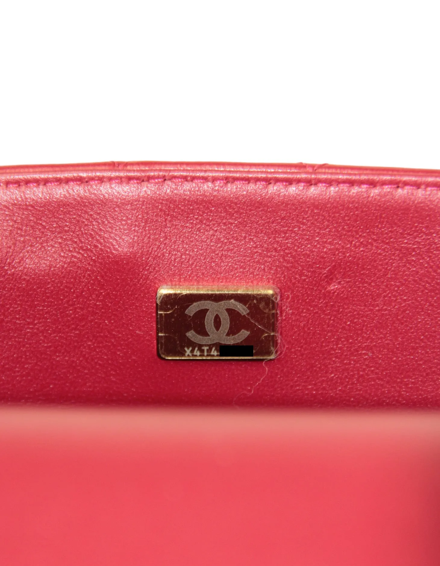 Chanel NWT Red Lambskin Quilted Mini Top Handle Rectangular Flap