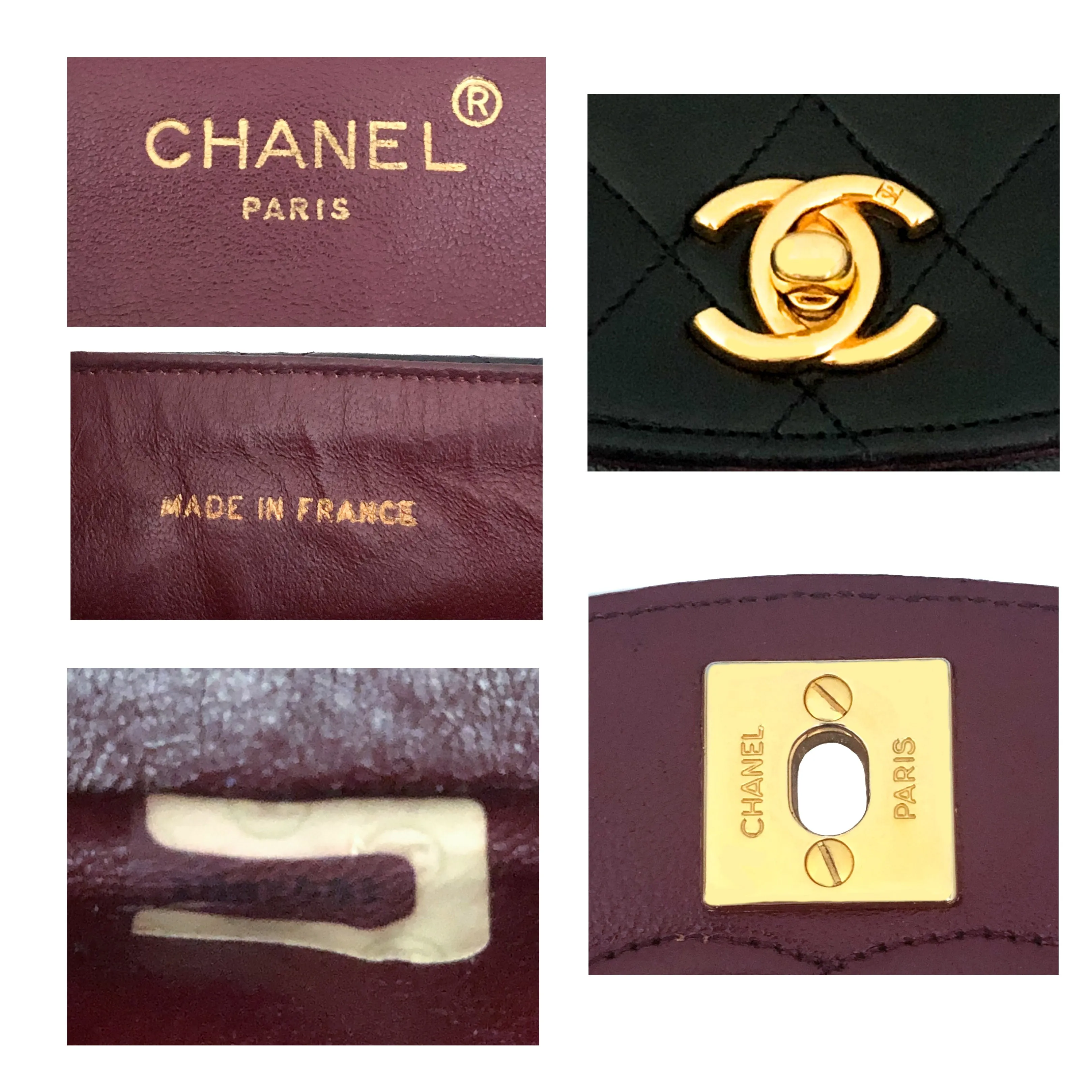 Chanel Vintage Rare Black Lambskin Round Quilted Mini Flap