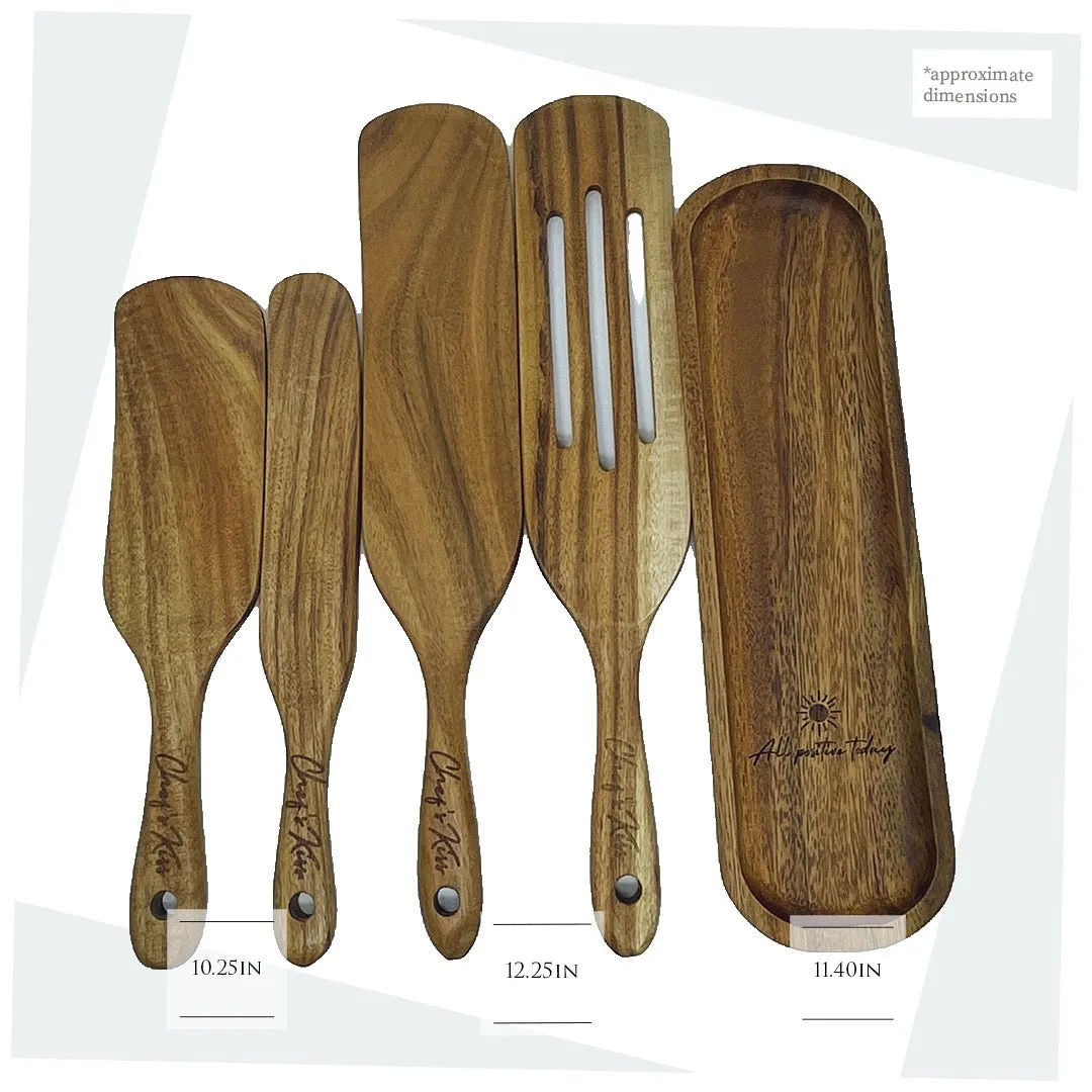 Chef’s Kiss Wooden Spurtles Set