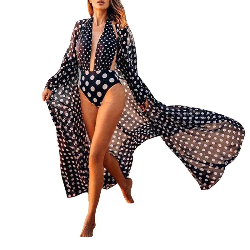 Chiffon Polka Dot Cardigan Beach Covers