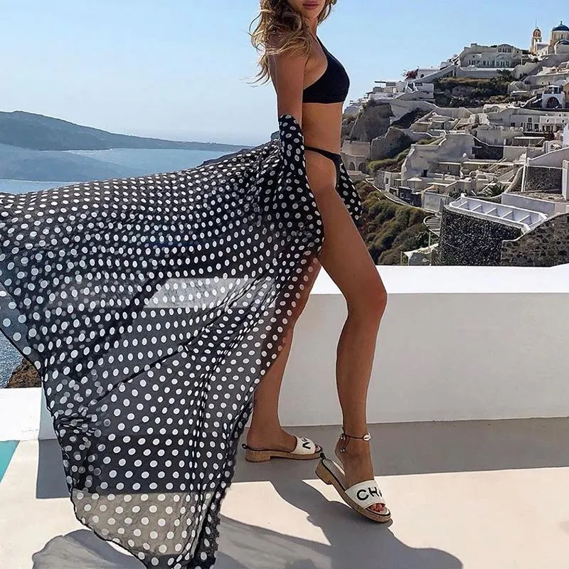 Chiffon Polka Dot Cardigan Beach Covers