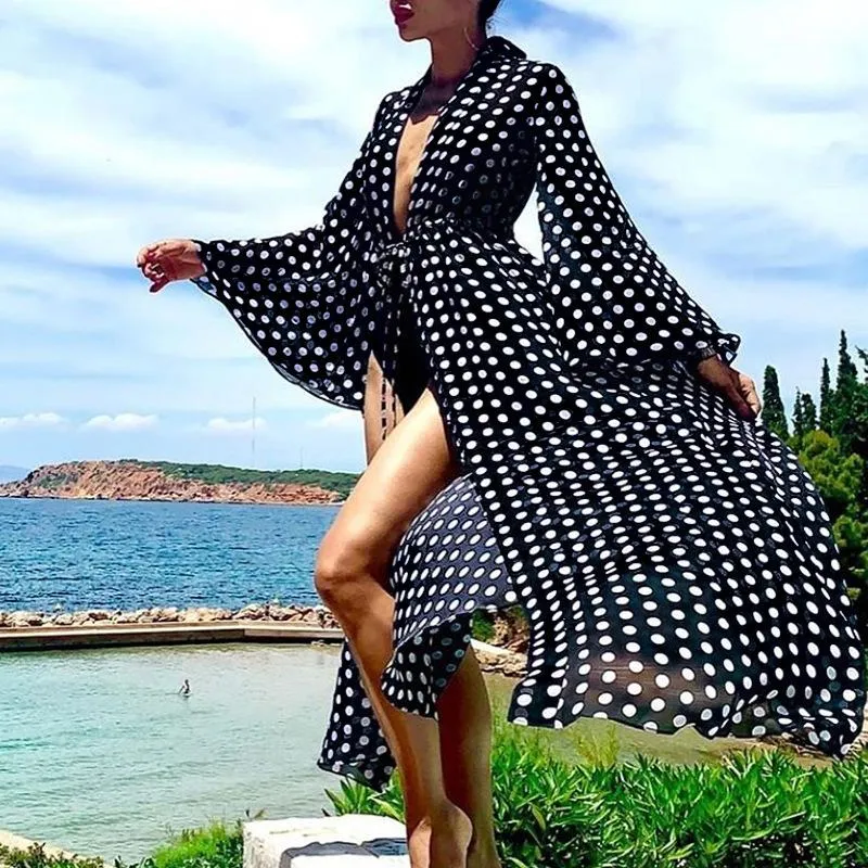 Chiffon Polka Dot Cardigan Beach Covers