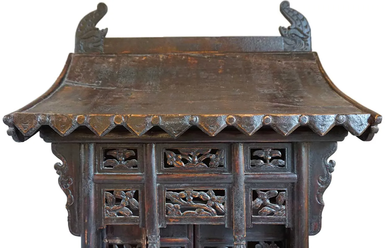 Chinese Shanxi Province Poplar Buddhist Shrine or Tablet House