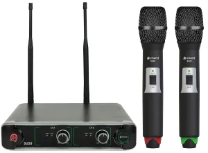CHORD SU20-H-RG Compact Dual UHF Microphone Sets (863.42MHz Red & 864.3MHz Green)
