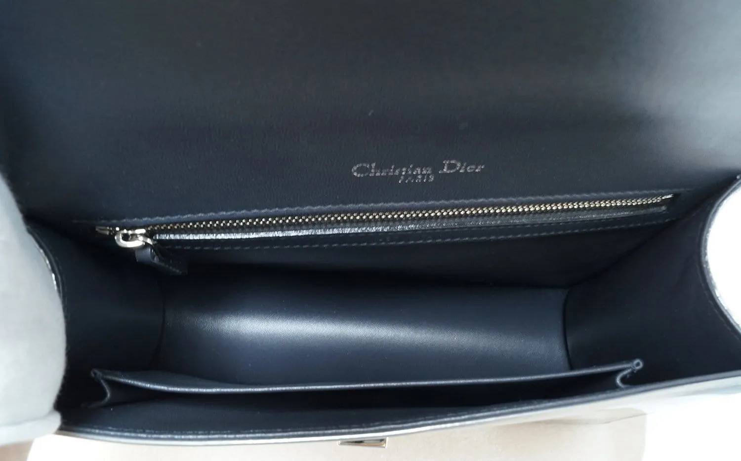CHRISTIAN DIOR Handbags - Diorama Silver Perforated Leather Bag