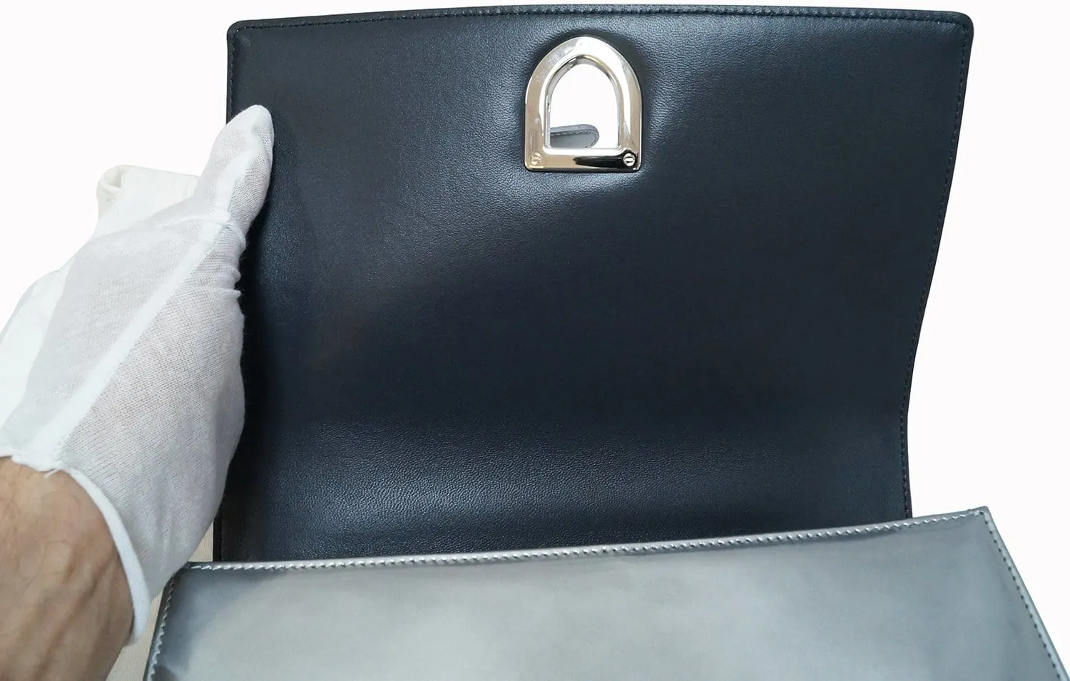 CHRISTIAN DIOR Handbags - Diorama Silver Perforated Leather Bag