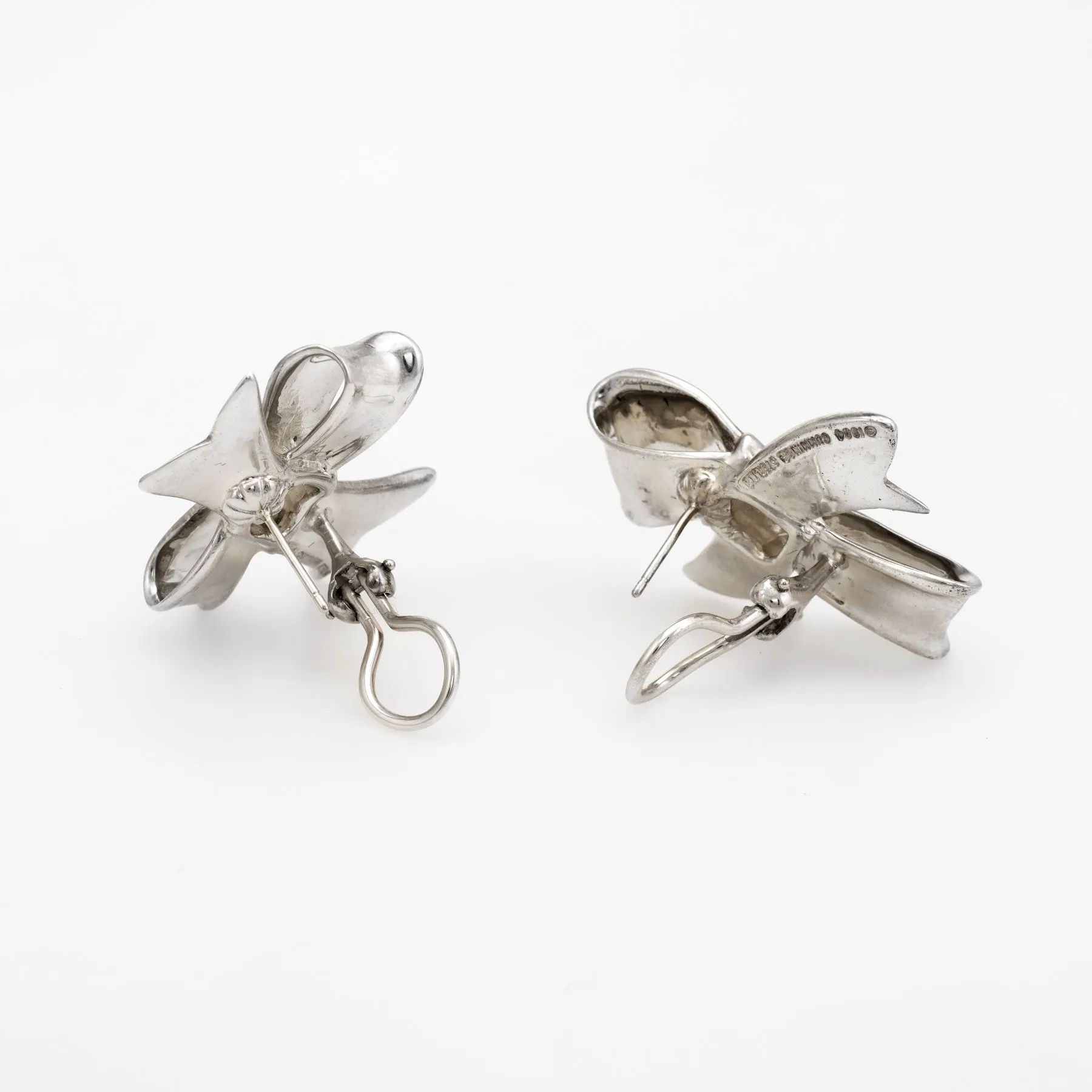 Circa 1984 Angela Cummings Bow Earrings Sterling Silver Vintage Fine Jewelry