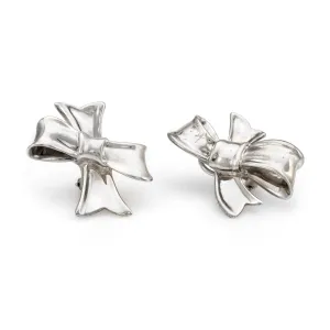Circa 1984 Angela Cummings Bow Earrings Sterling Silver Vintage Fine Jewelry