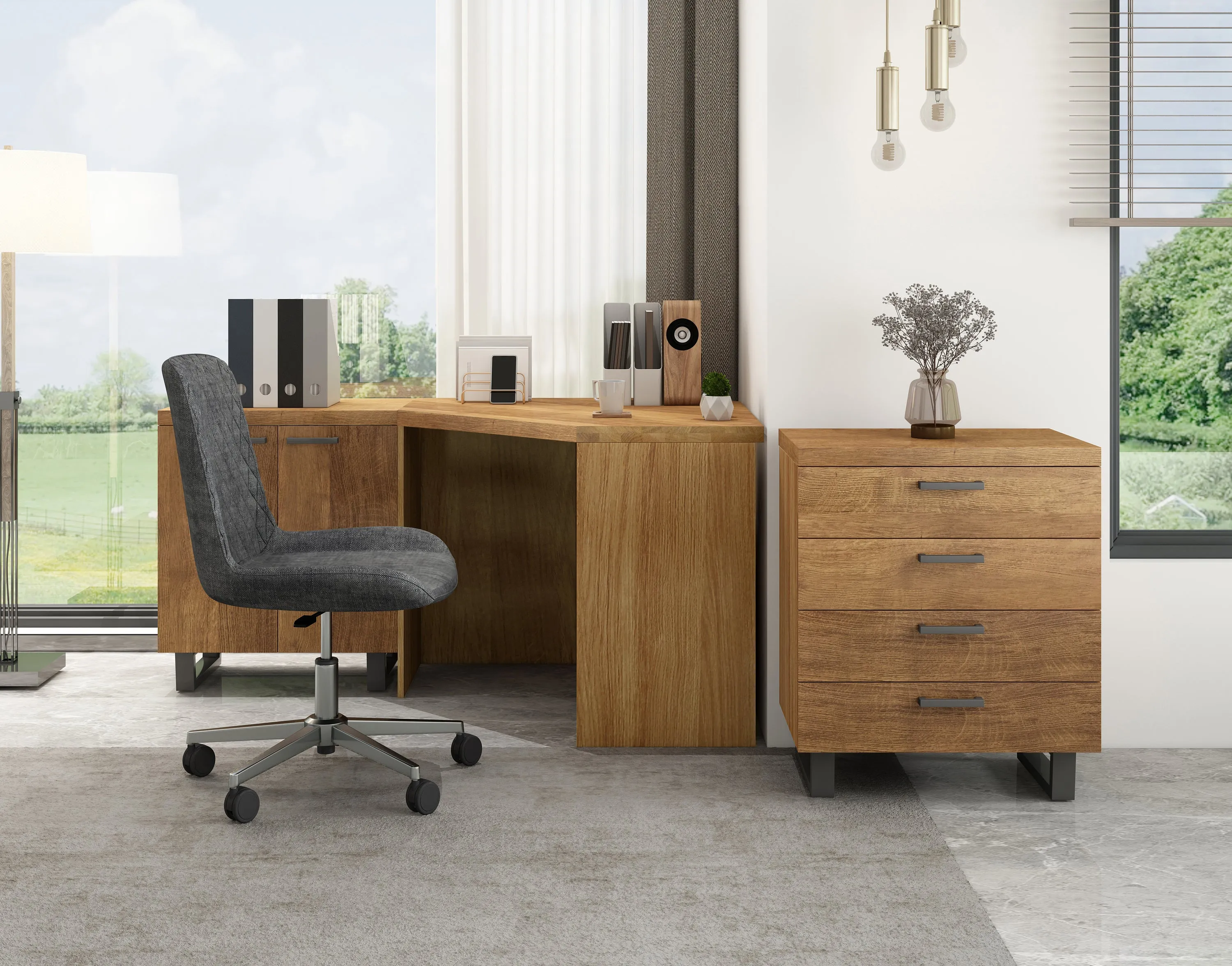 Classic Fusion  Oak Desk FSDK