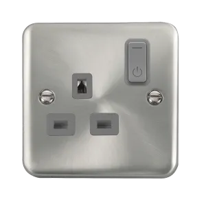 Click Deco Plus DPSC30535GY Ingot 13A 1G RF Smart Socket - Satin Chrome (Grey)