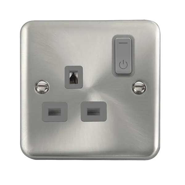 Click Deco Plus DPSC30535GY Ingot 13A 1G RF Smart Socket - Satin Chrome (Grey)