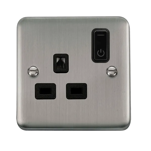 Click Deco Plus DPSS30535BK Ingot 13A 1G RF Smart Socket - Stainless Steel (Black)