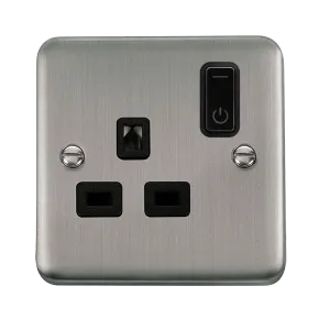 Click Deco Plus DPSS30535BK Ingot 13A 1G RF Smart Socket - Stainless Steel (Black)