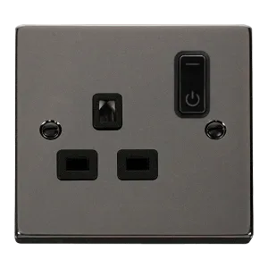 Click Deco VPBN30535BK Victorian Ingot 13A 1G RF Smart Socket - Black Nickel (Black)