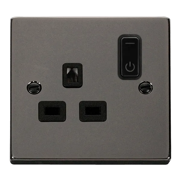 Click Deco VPBN30535BK Victorian Ingot 13A 1G RF Smart Socket - Black Nickel (Black)