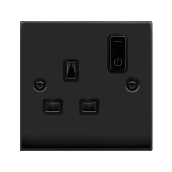 Click Deco VPMB30535BK Victorian Ingot 13A 1G RF Smart Socket - Matt Black (Black)