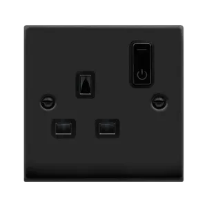 Click Deco VPMB30535BK Victorian Ingot 13A 1G RF Smart Socket - Matt Black (Black)