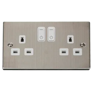 Click Deco VPSS30536WH Victorian Ingot 13A 2G RF Smart Socket - Stainless Steel (White)