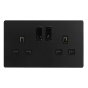 Click Definity Complete SFBK30036BK 13A 2G RF Smart Socket - Matt Black - Black Insert