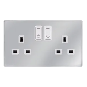 Click Definity Complete SFCH30036PW 13A 2G RF Smart Socket - Polished Chrome - Polar White Insert
