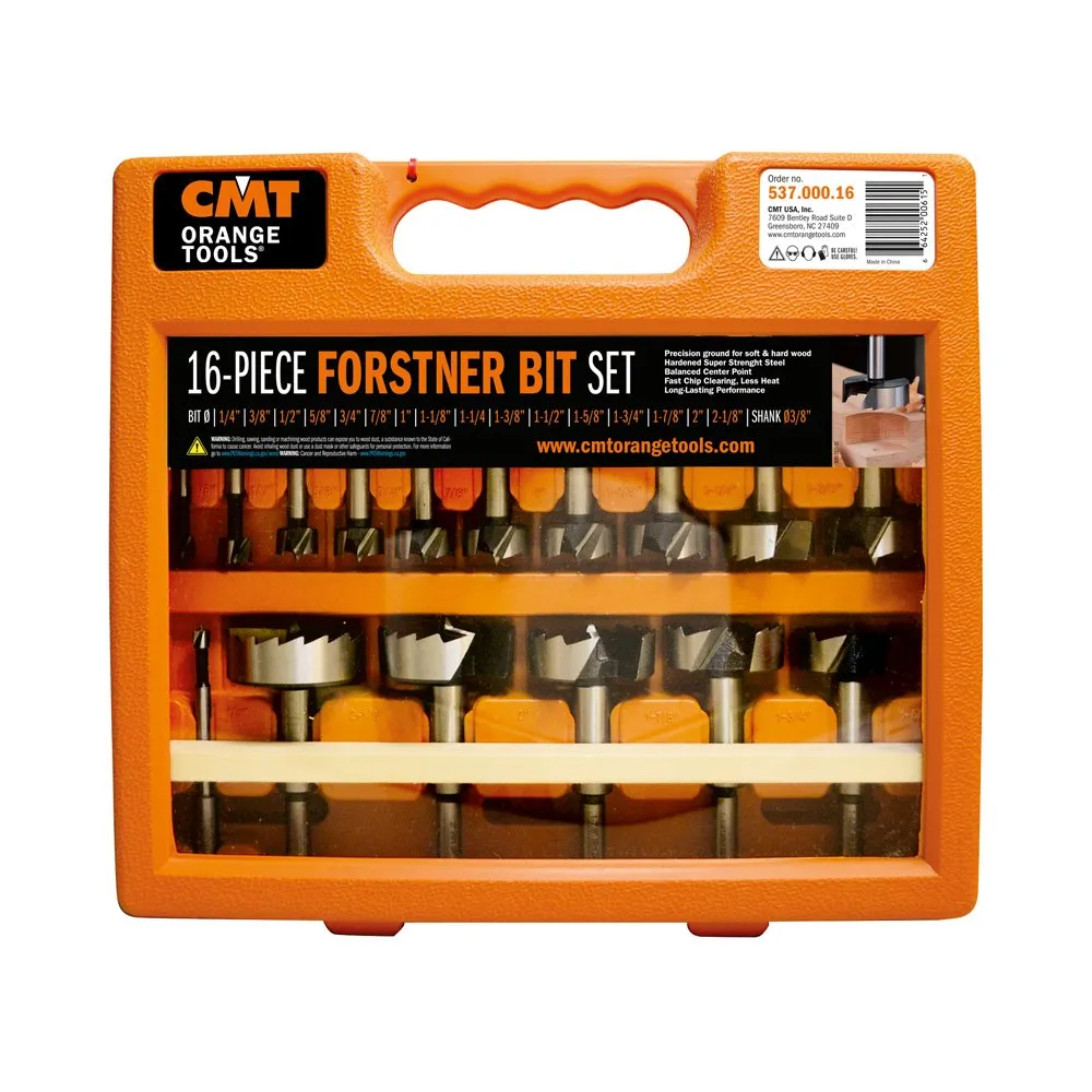 CMT Premium 16pc Forstner Bit Set - Imperial