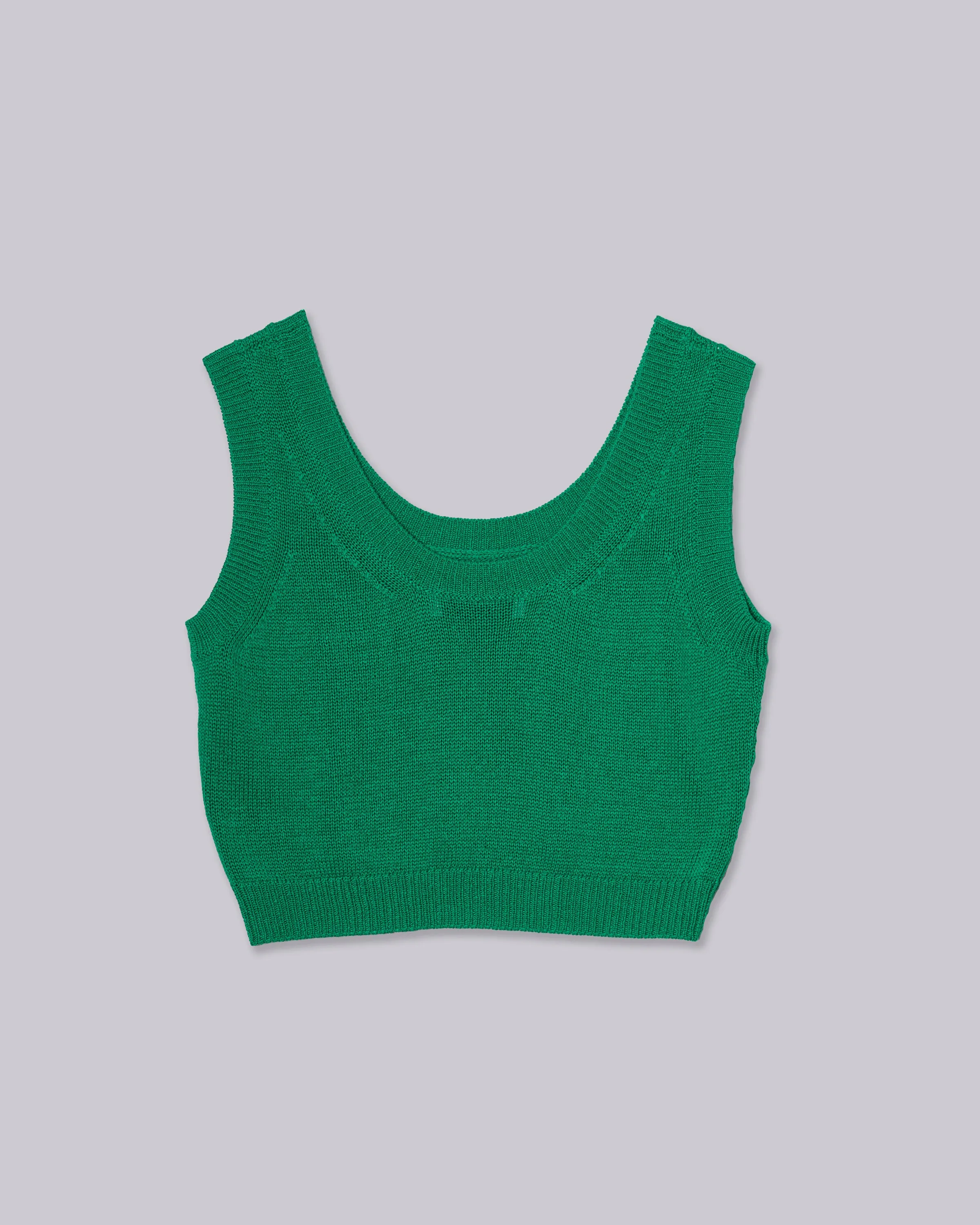 Compact Knit Tank in Green