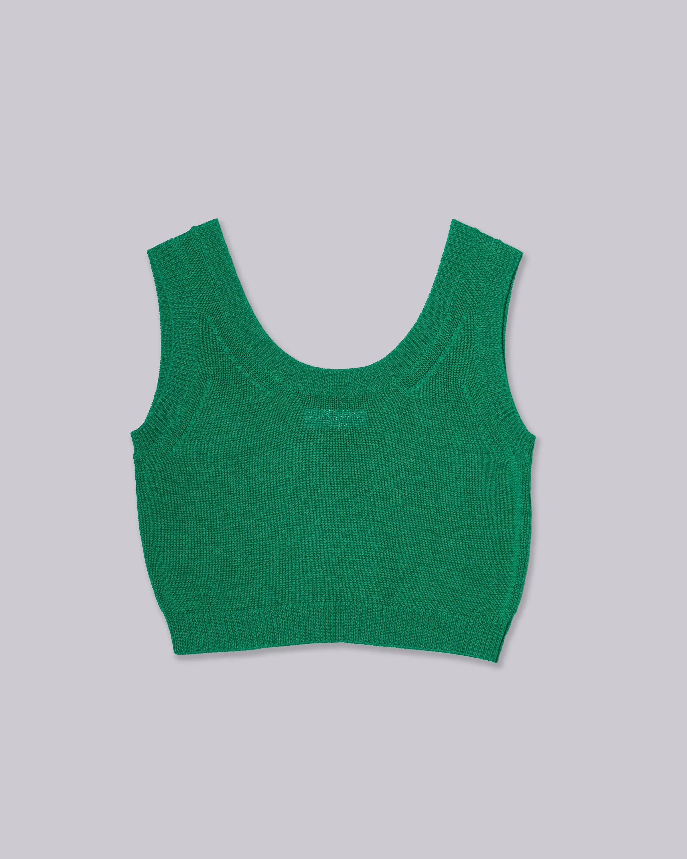 Compact Knit Tank in Green