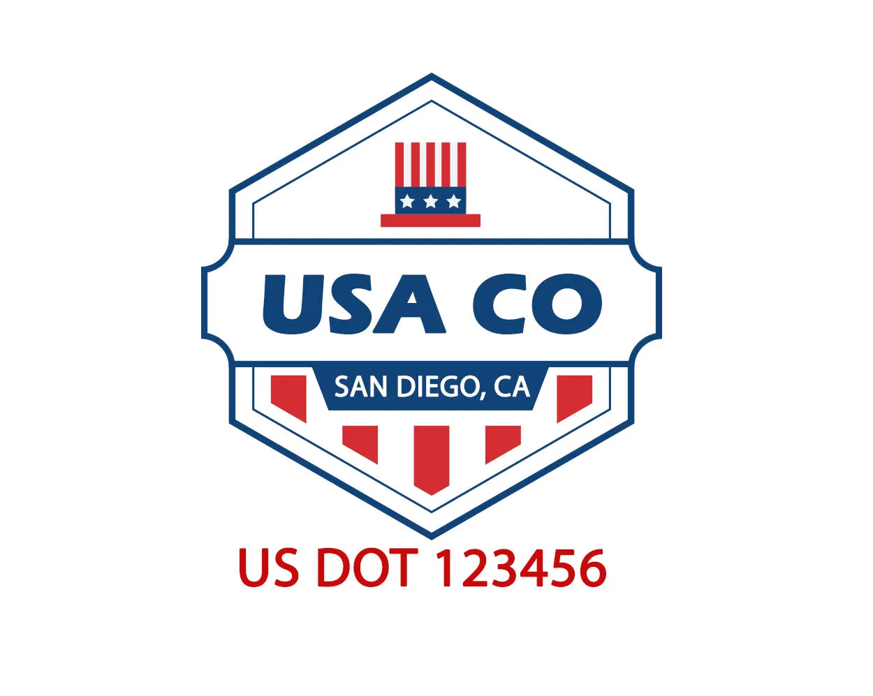 Company American  Truck Door Decal (USDOT), 2 Pack