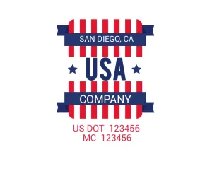 Company American  Truck Door Decal (USDOT), 2 Pack