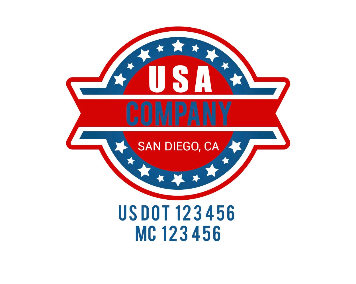 Company American  Truck Door Decal (USDOT), 2 Pack