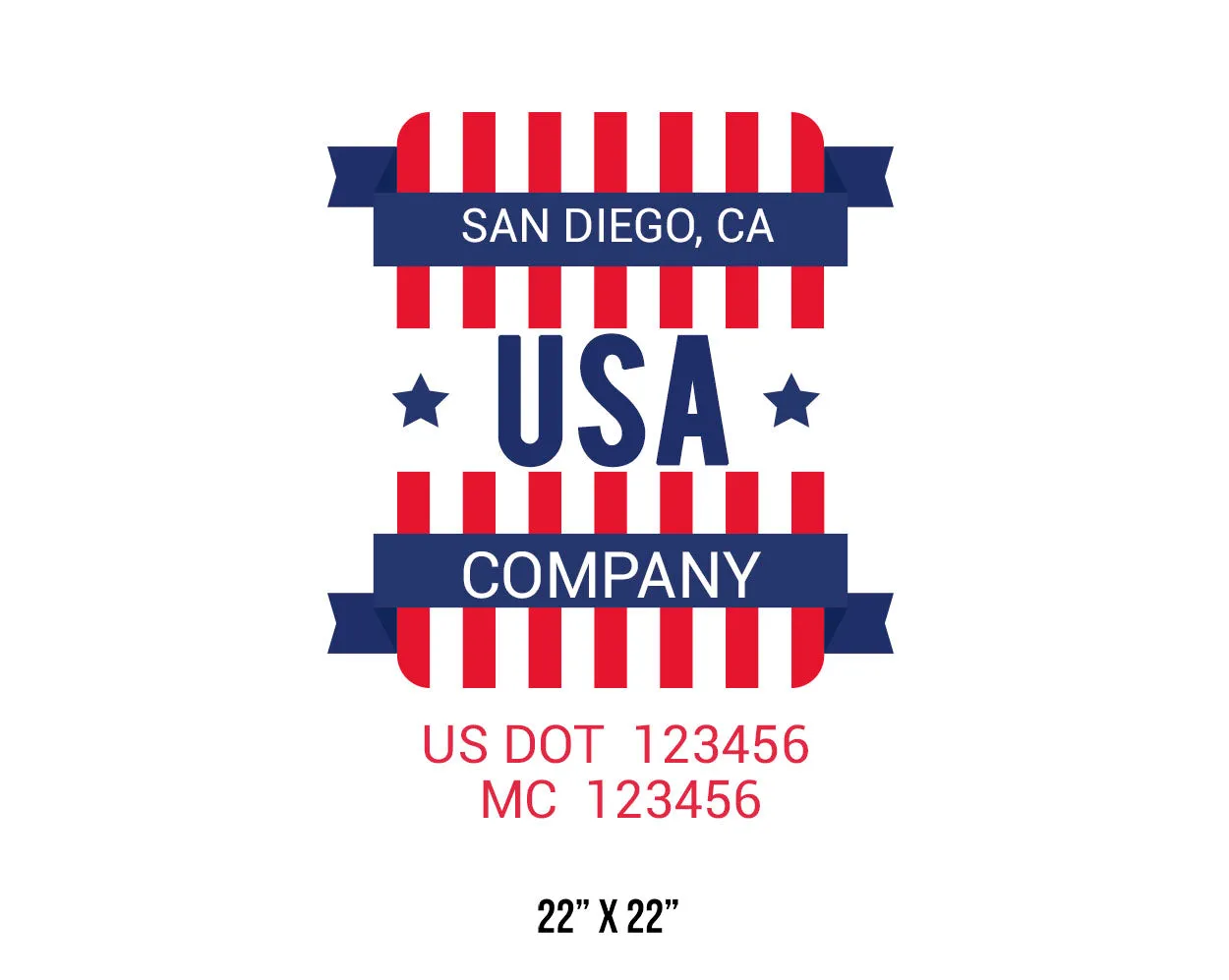 Company American  Truck Door Decal (USDOT), 2 Pack
