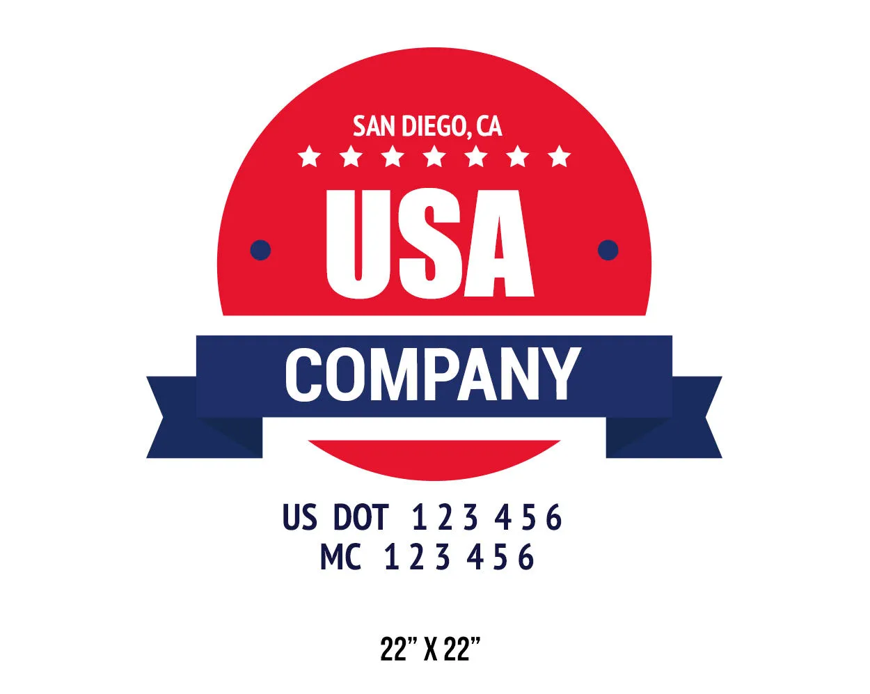 Company American  Truck Door Decal (USDOT), 2 Pack