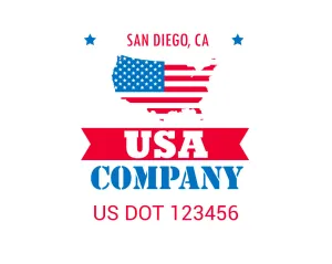 Company American  Truck Door Decal (USDOT), 2 Pack