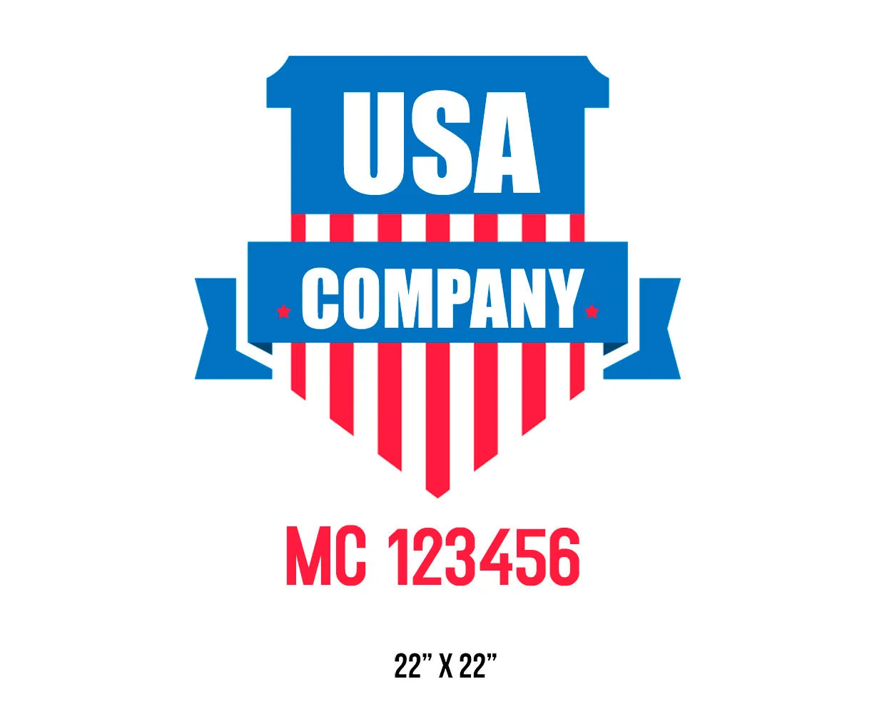 Company American  Truck Door Decal (USDOT), 2 Pack