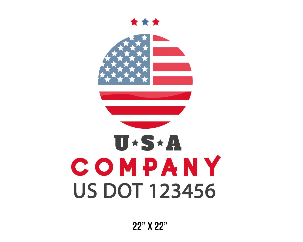 Company American  Truck Door Decal (USDOT), 2 Pack