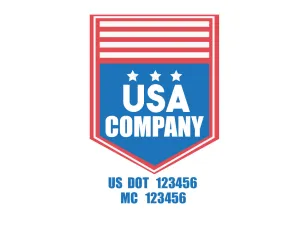 Company American  Truck Door Decal (USDOT), 2 Pack