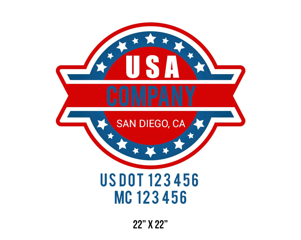 Company American  Truck Door Decal (USDOT), 2 Pack