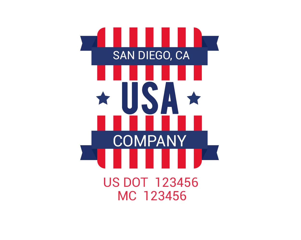 Company American  Truck Door Decal (USDOT), 2 Pack