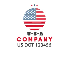 Company American  Truck Door Decal (USDOT), 2 Pack