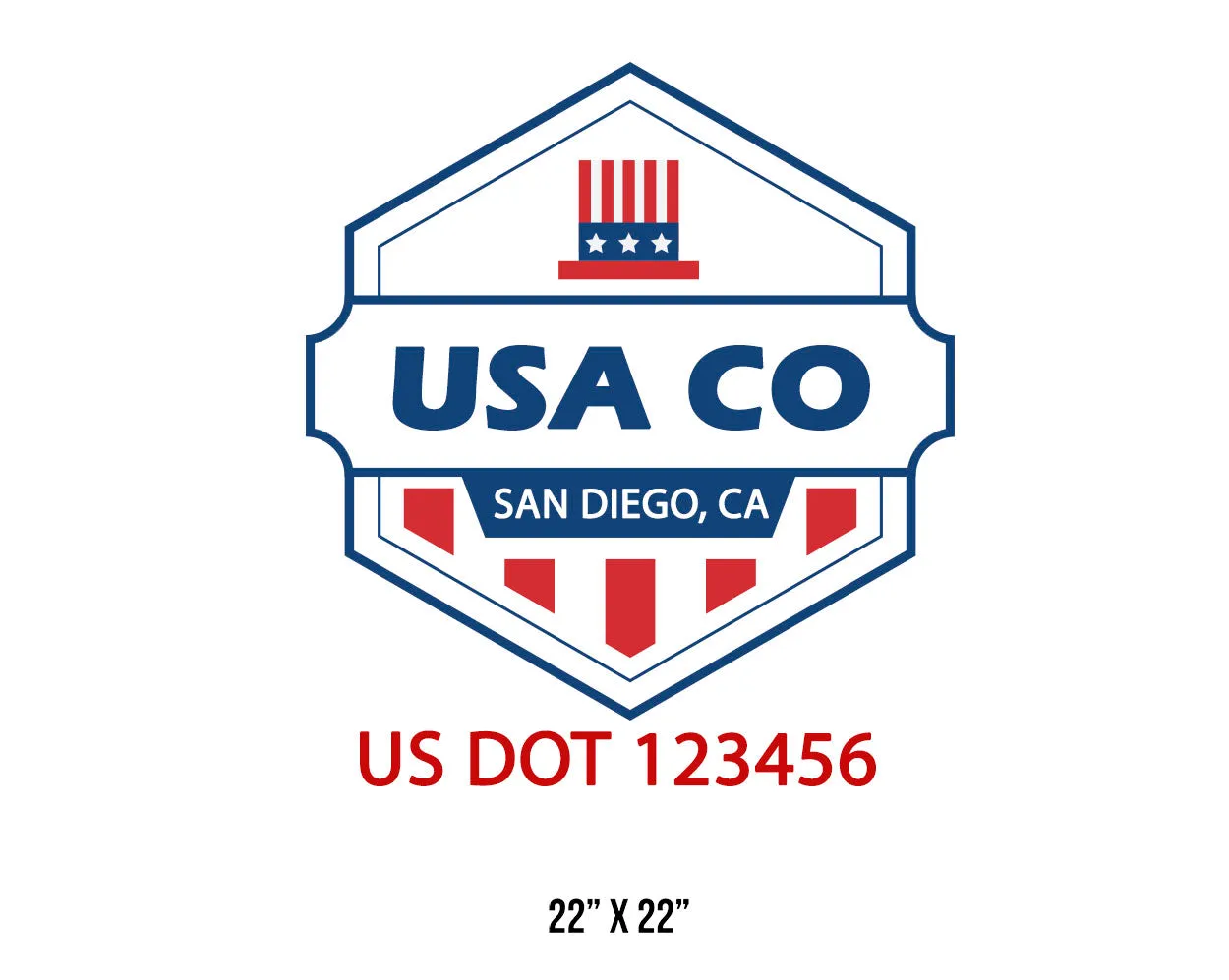 Company American  Truck Door Decal (USDOT), 2 Pack