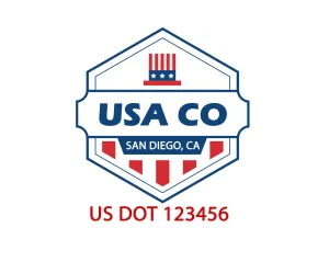 Company American  Truck Door Decal (USDOT), 2 Pack