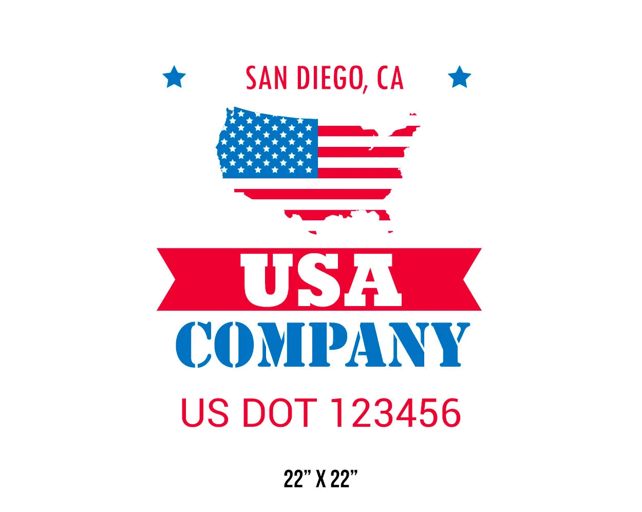 Company American  Truck Door Decal (USDOT), 2 Pack