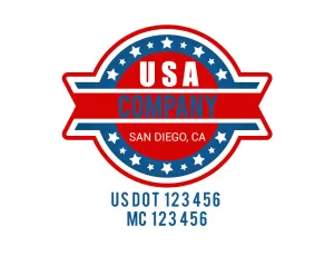 Company American  Truck Door Decal (USDOT), 2 Pack