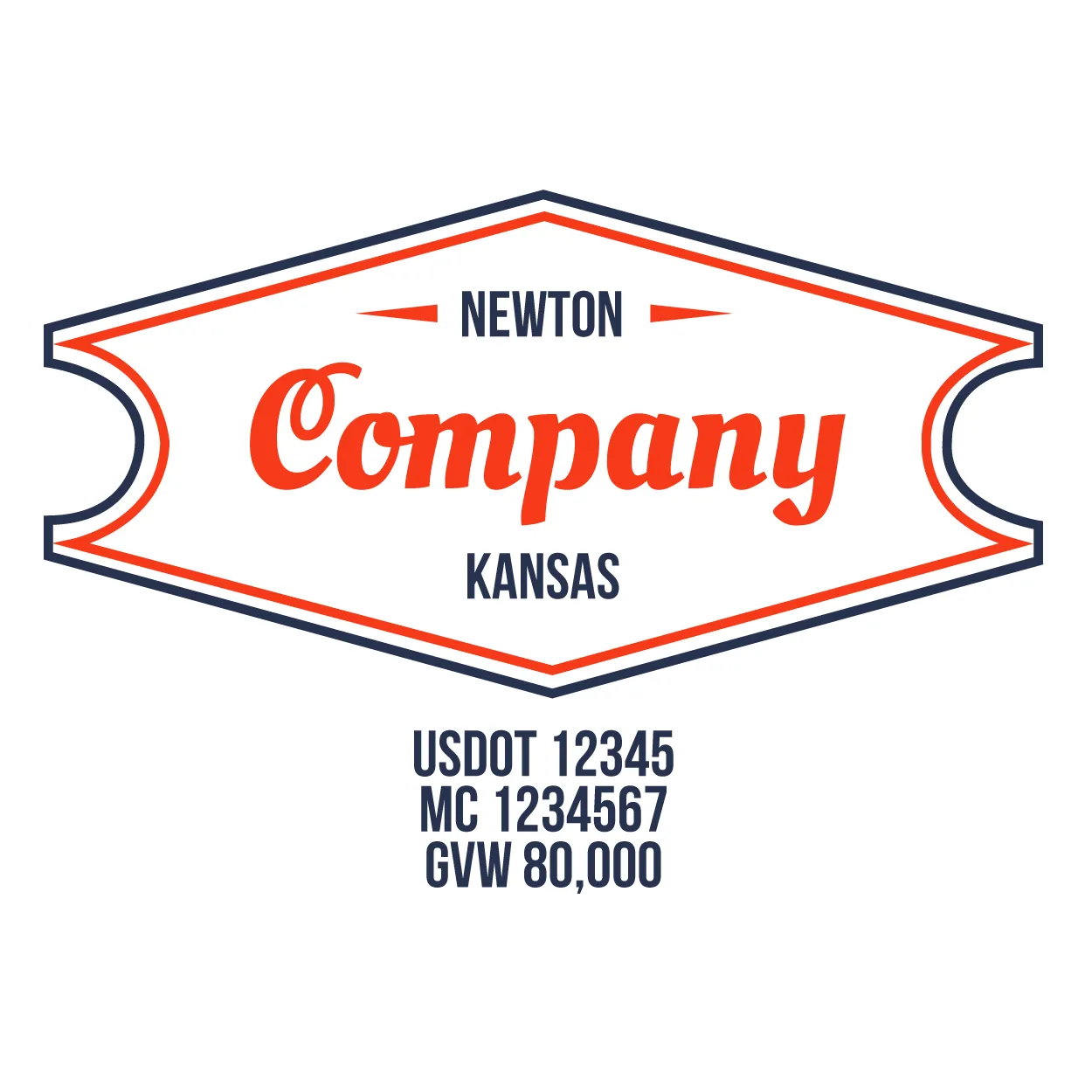 Company Name Truck Door Decal (USDOT), 2 Pack