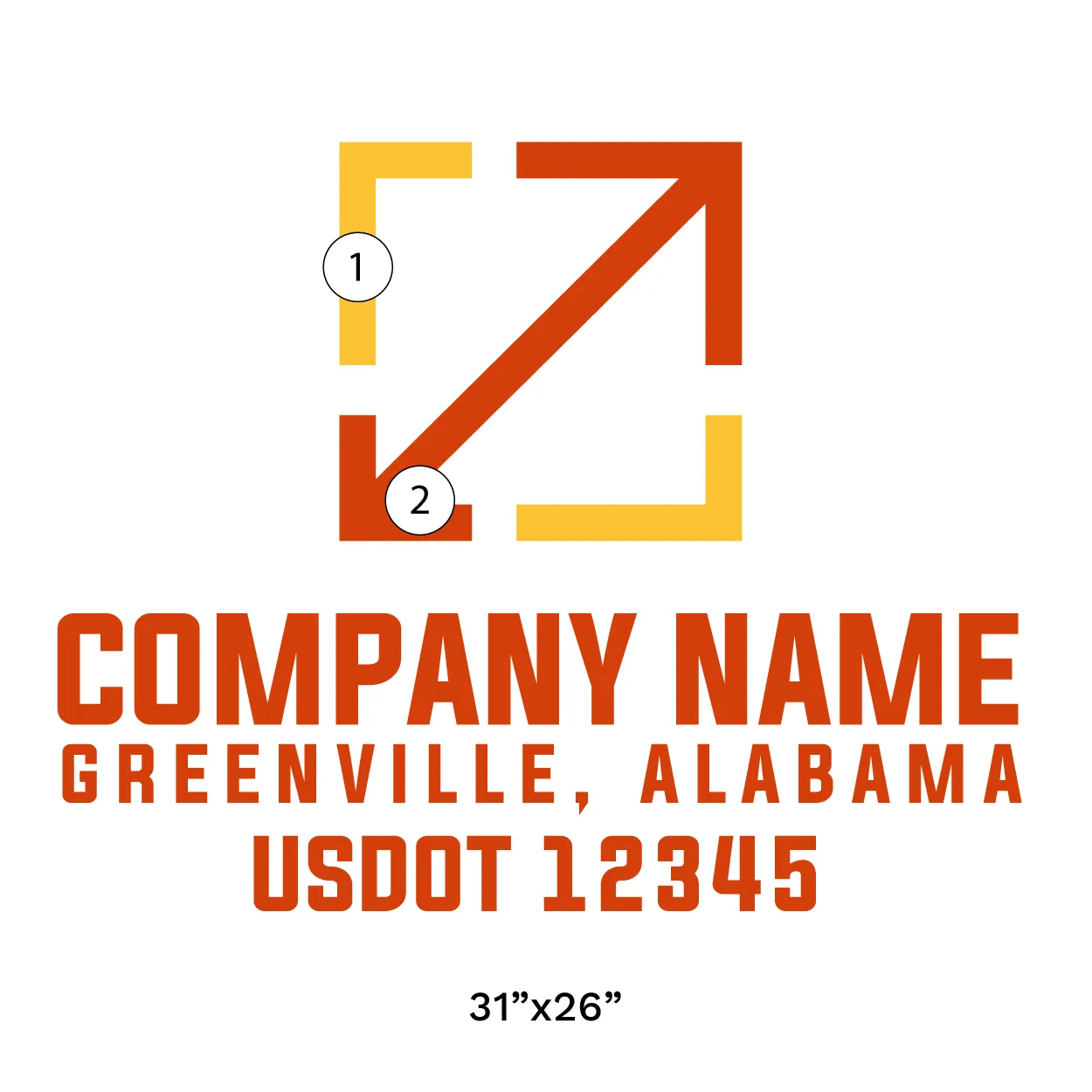 Company Name Truck Door Decal (USDOT), 2 Pack