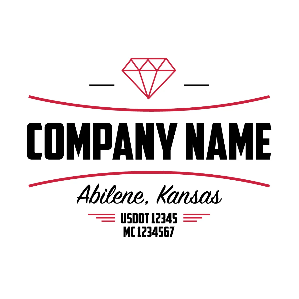 Company Name Truck Door Decal (USDOT), 2 Pack