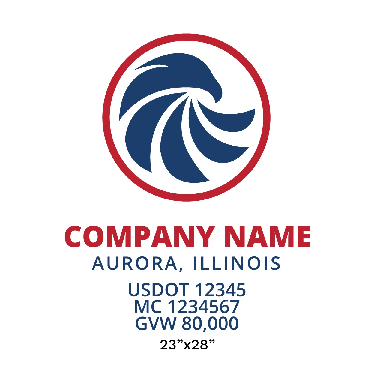 Company Name Truck Door Decal (USDOT), 2 Pack