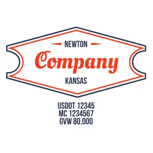 Company Name Truck Door Decal (USDOT), 2 Pack