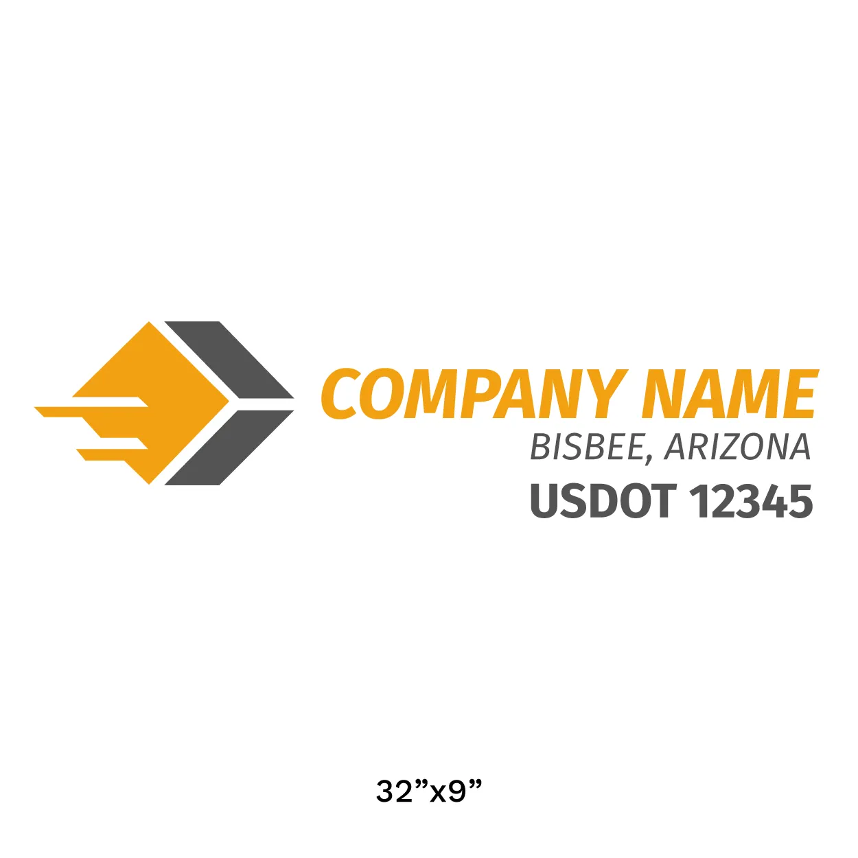 Company Name Truck Door Decal (USDOT), 2 Pack